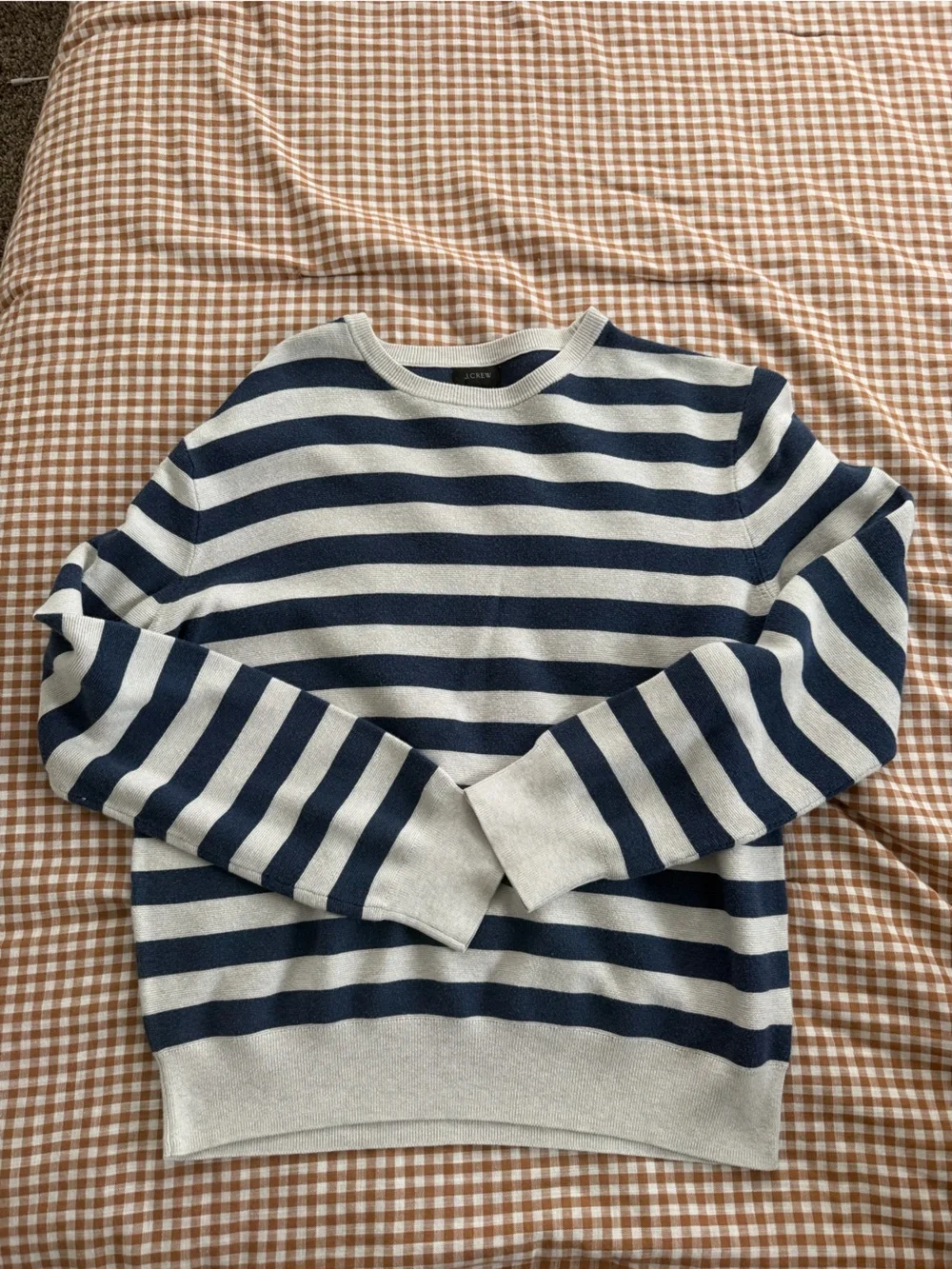 J. Crew Navy and White Striped Knit Top